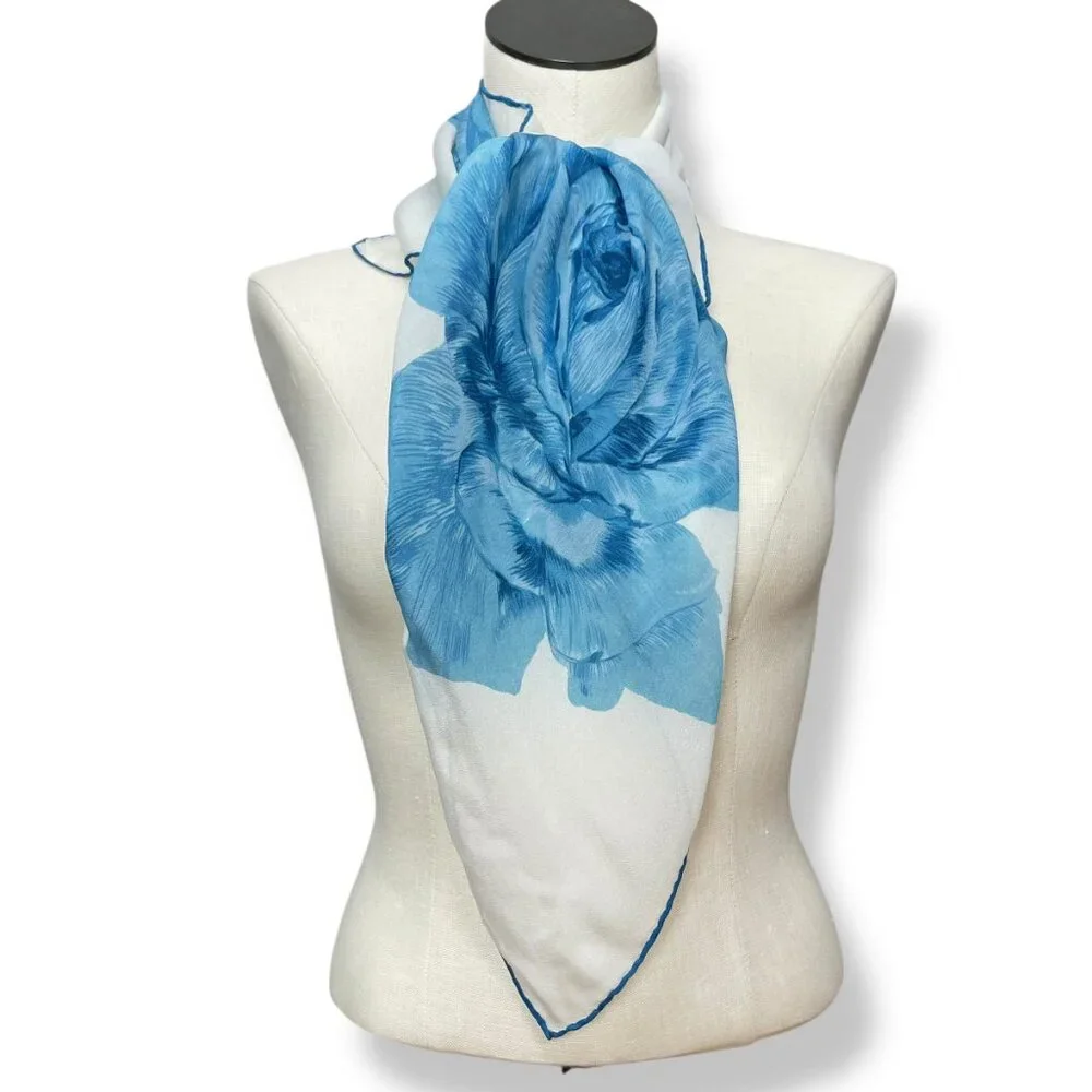 Vintage Scarf Square Roses Floral Retro Feminine‎ Delicate Romantic 31